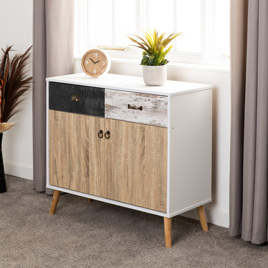 NORDIC SIDEBOARD - WHITE/DISTRESSED EFFECT