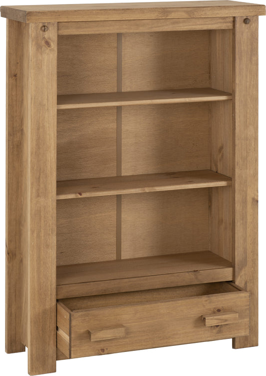 TORTILLA 1 DRAWER BOOKCASE - DISTRESSED WAXED PINE