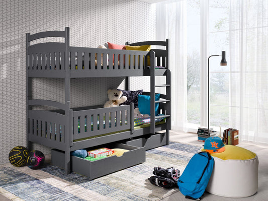 Wooden Bunk Bed Ignas with Storage Archie's Place UK