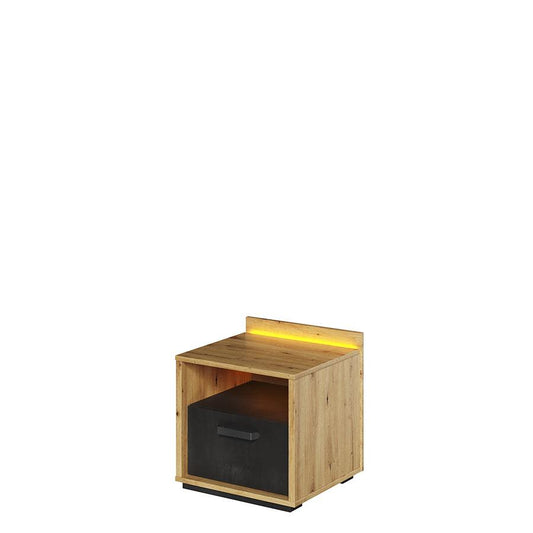 Qubic 10 Bedside Cabinet With LED Archie's Place UK